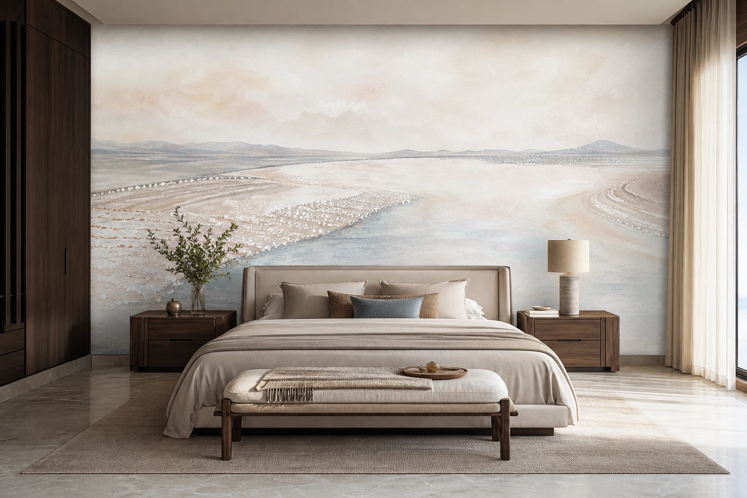 Digital wallpaper inspired by Rann of Kutch for premium bedrooms